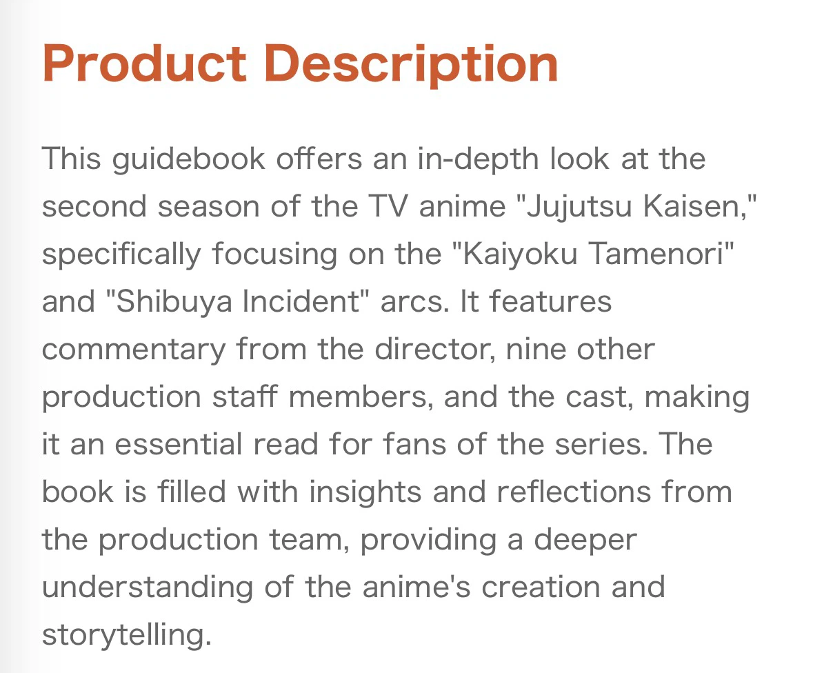 Jujutsu Kaisen Official Japanese Season 2 Art Book - photo 5