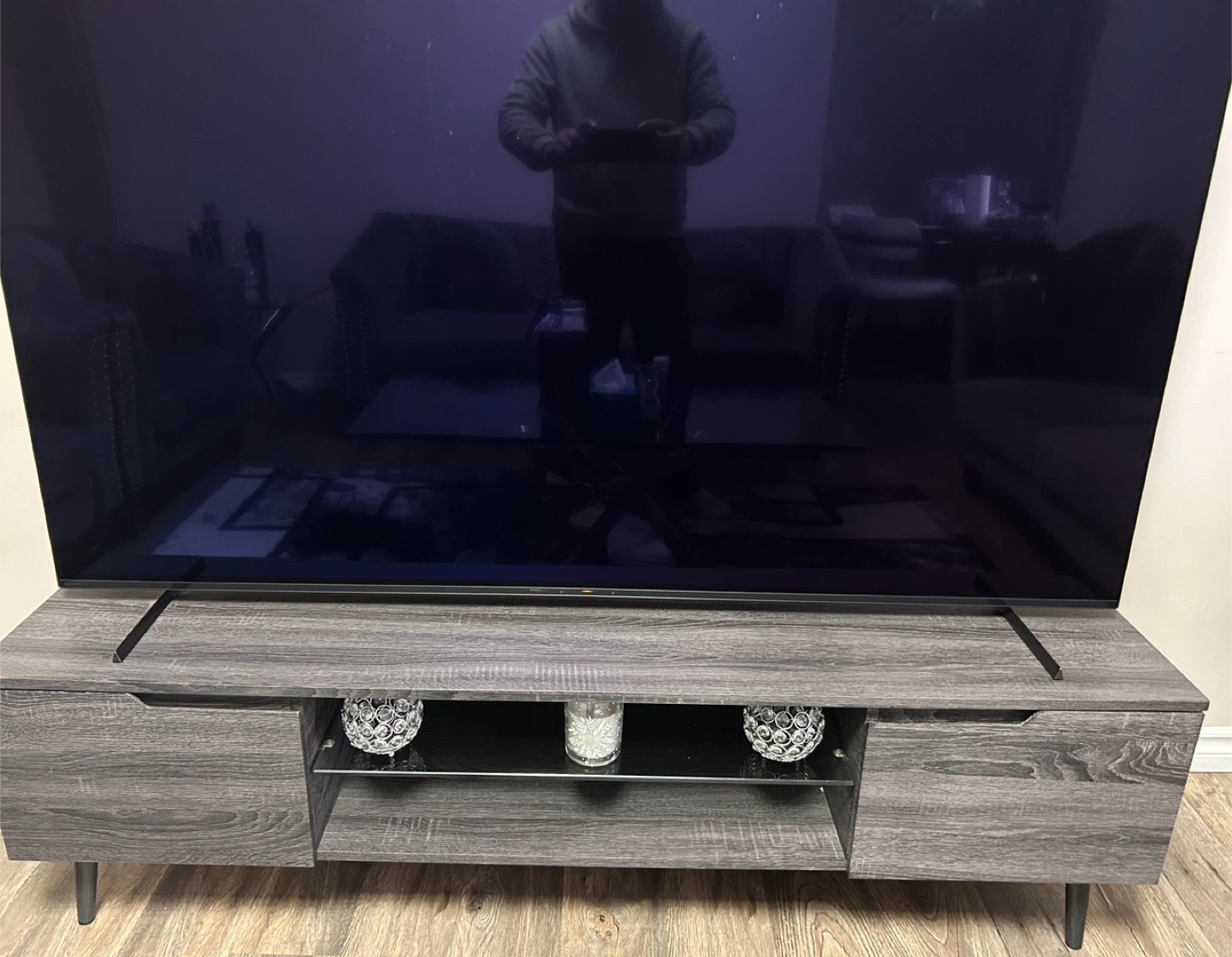 Wayfair TV Stand / Entertainment Unit – Grey Wood Finish - photo 3