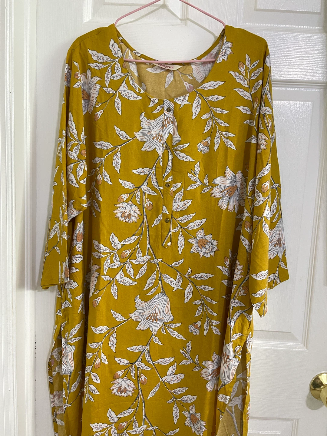 Indian Pakistani Kurti XXXL Mustard Floral - photo 2