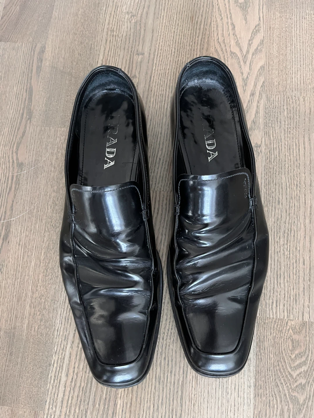Prada Black Leather Loafers - Size 8