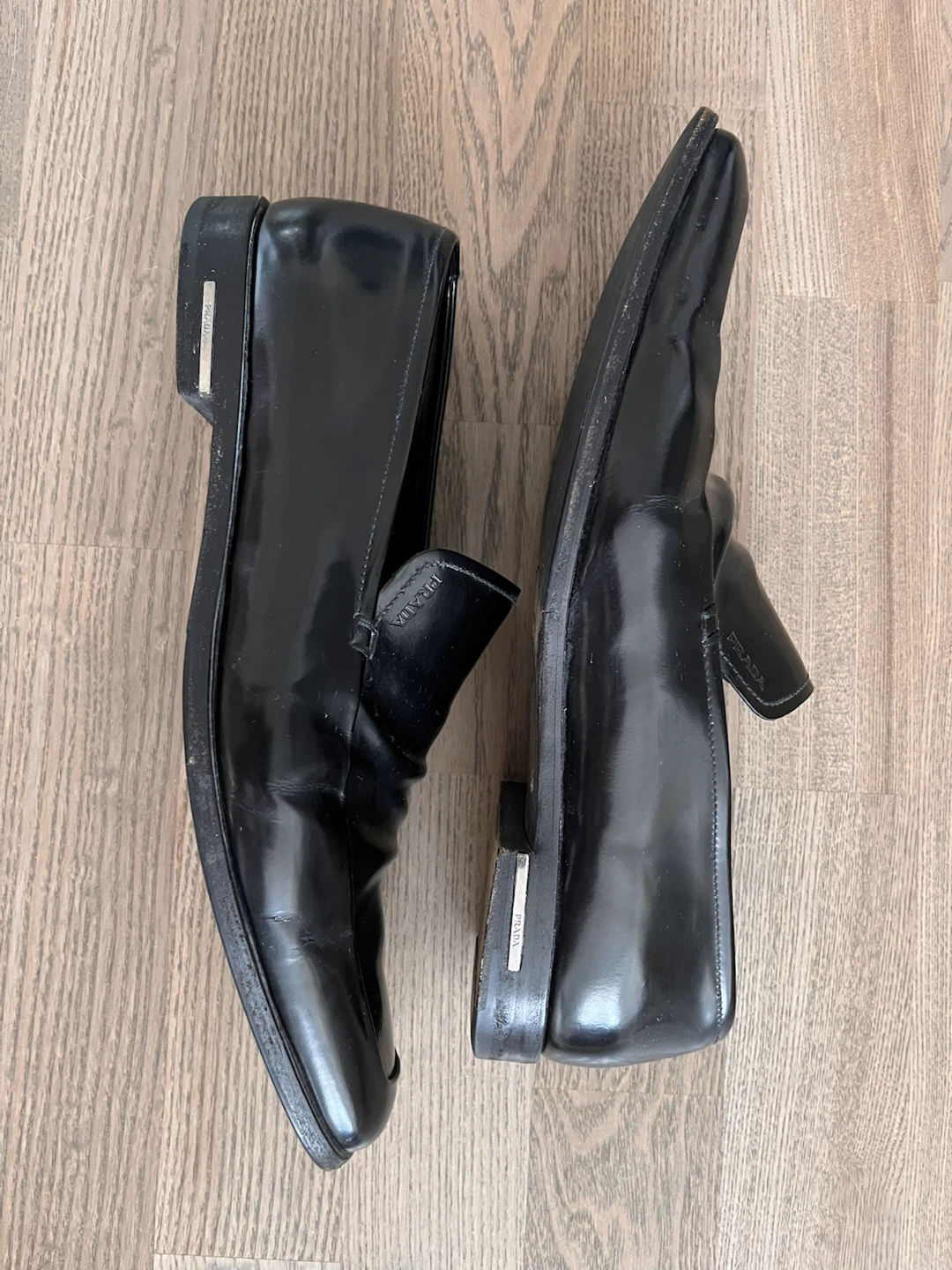 Prada Black Leather Loafers - Size 8 - photo 2