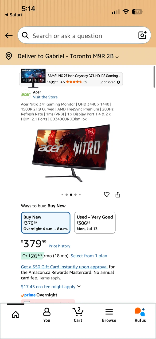 Acer Nitro 34" Curved Gaming Monitor - photo 4