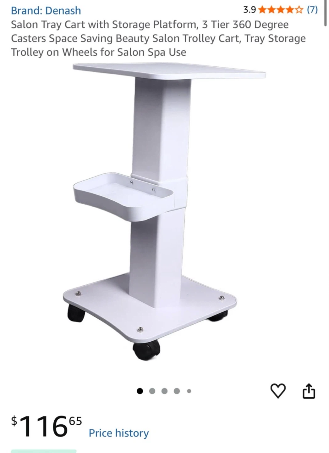 Brand New Salon Tray Cart with Storage – Still in Box