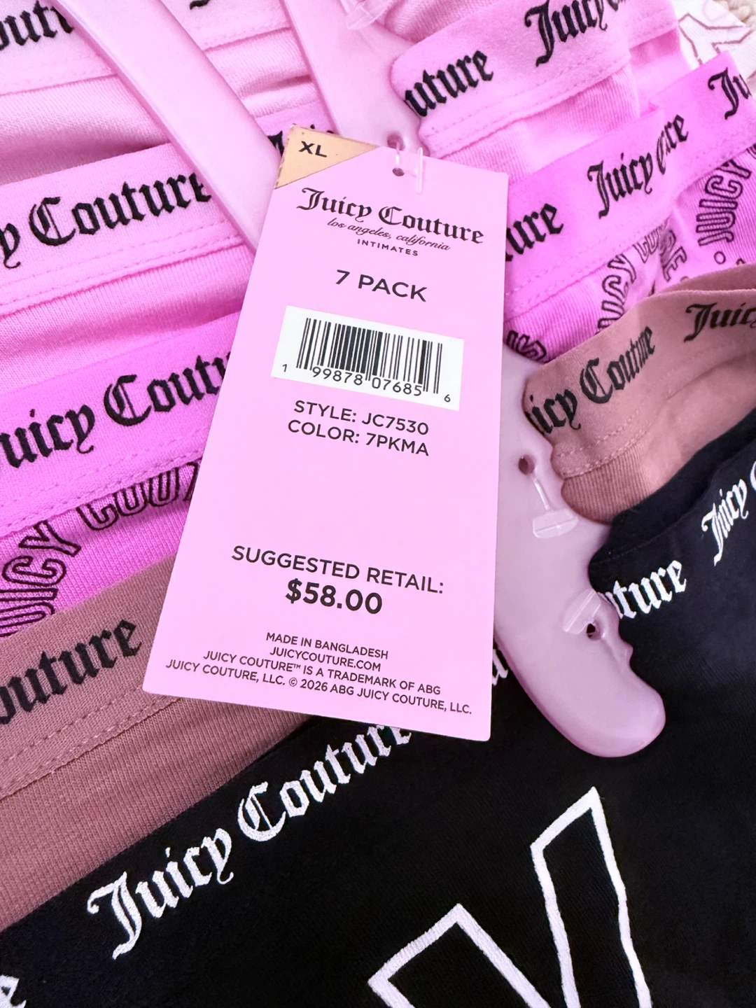 Juicy Couture Women's 7 Pack Boxer Briefs XL - photo 4