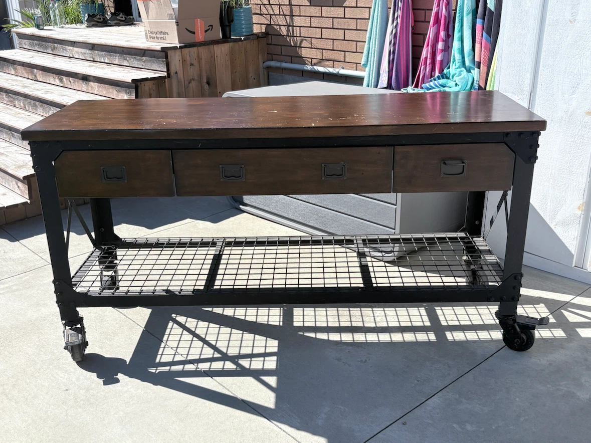 Industrial Cart with 3 Drawers