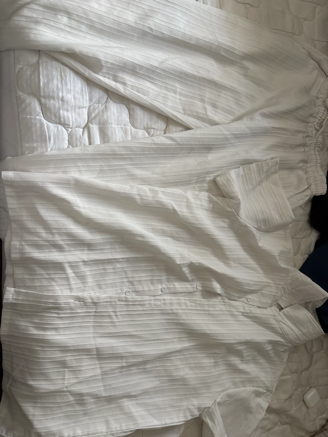 White short sleeve dress shirt and Pants Set