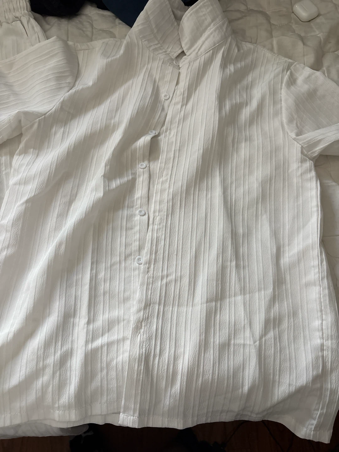 White short sleeve dress shirt and Pants Set - photo 2