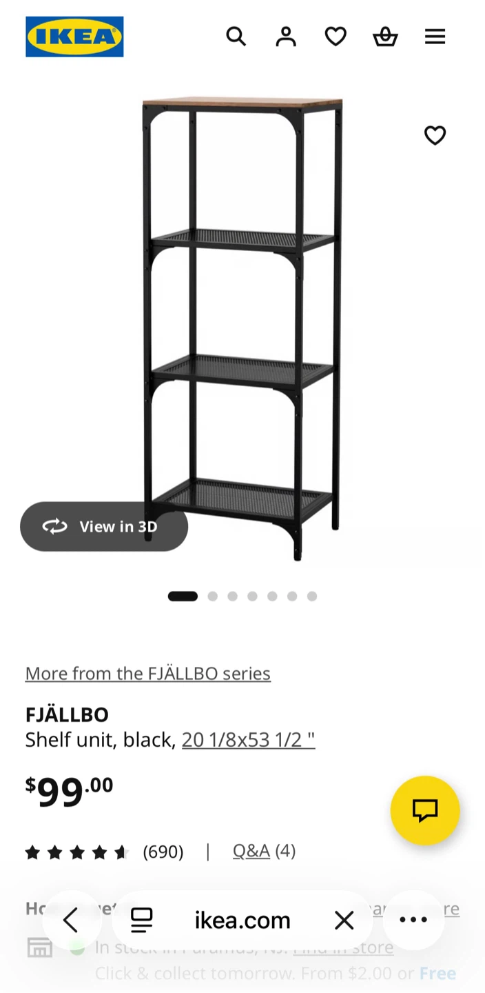 IKEA FJÄLLBO Shelf Unit Black