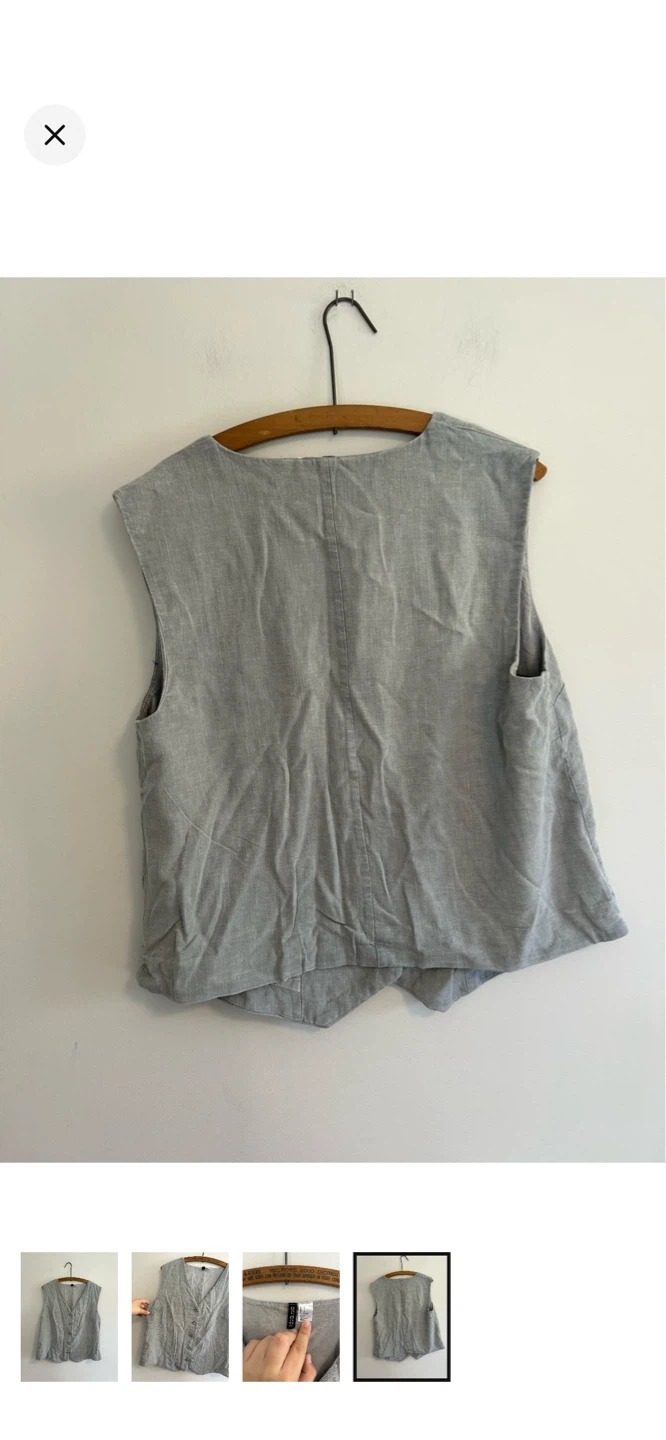 H&M Grey Sleeveless Button-Up Vest - photo 4