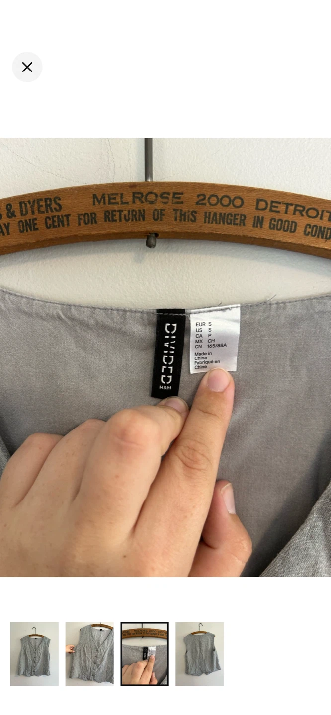 H&M Grey Sleeveless Button-Up Vest - photo 3