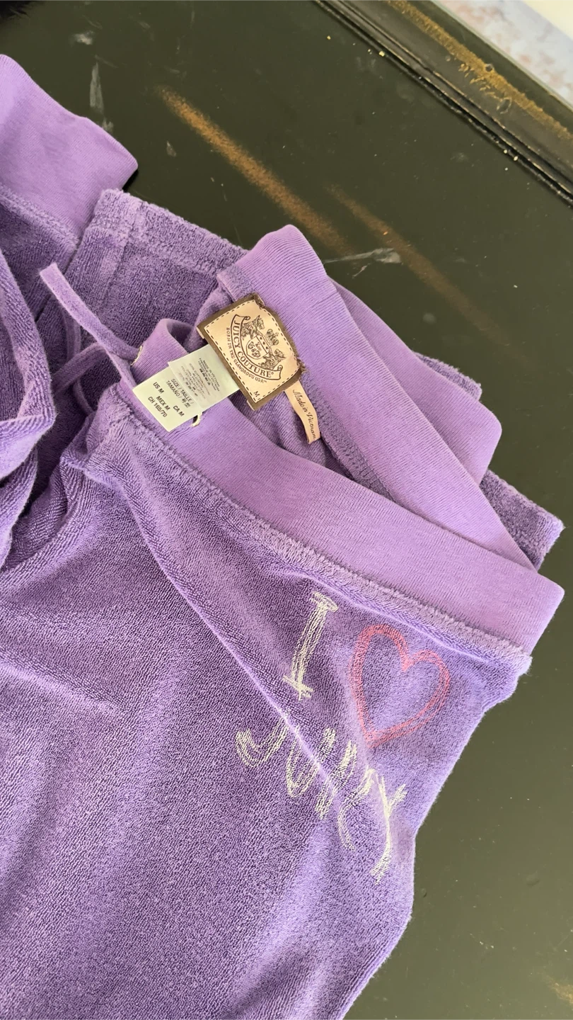 Juicy Couture Purple Terry Cotton Tracksuit Set - Size Medium - photo 3