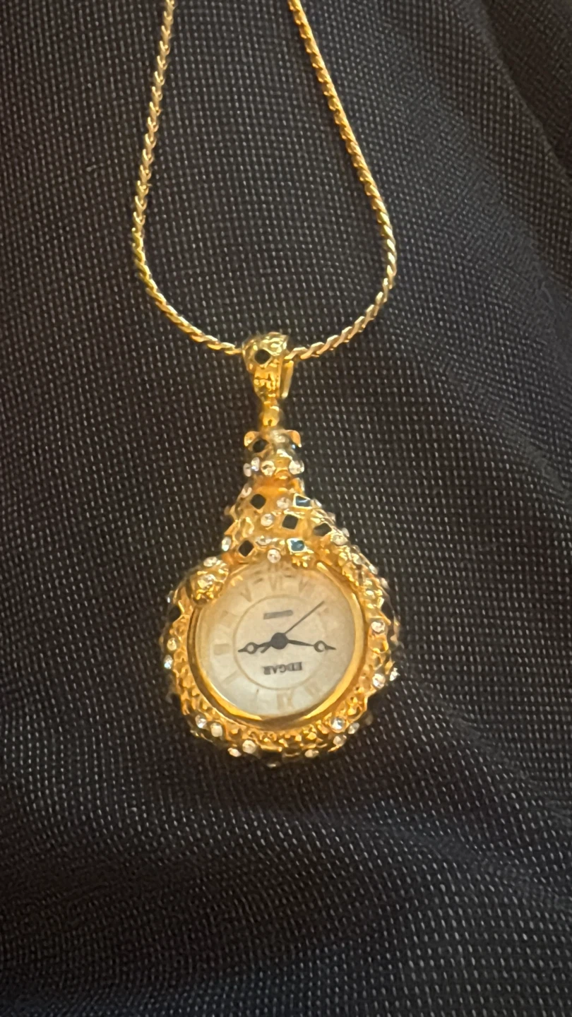 Edgar Ladies Gold Tone Pendant Watch