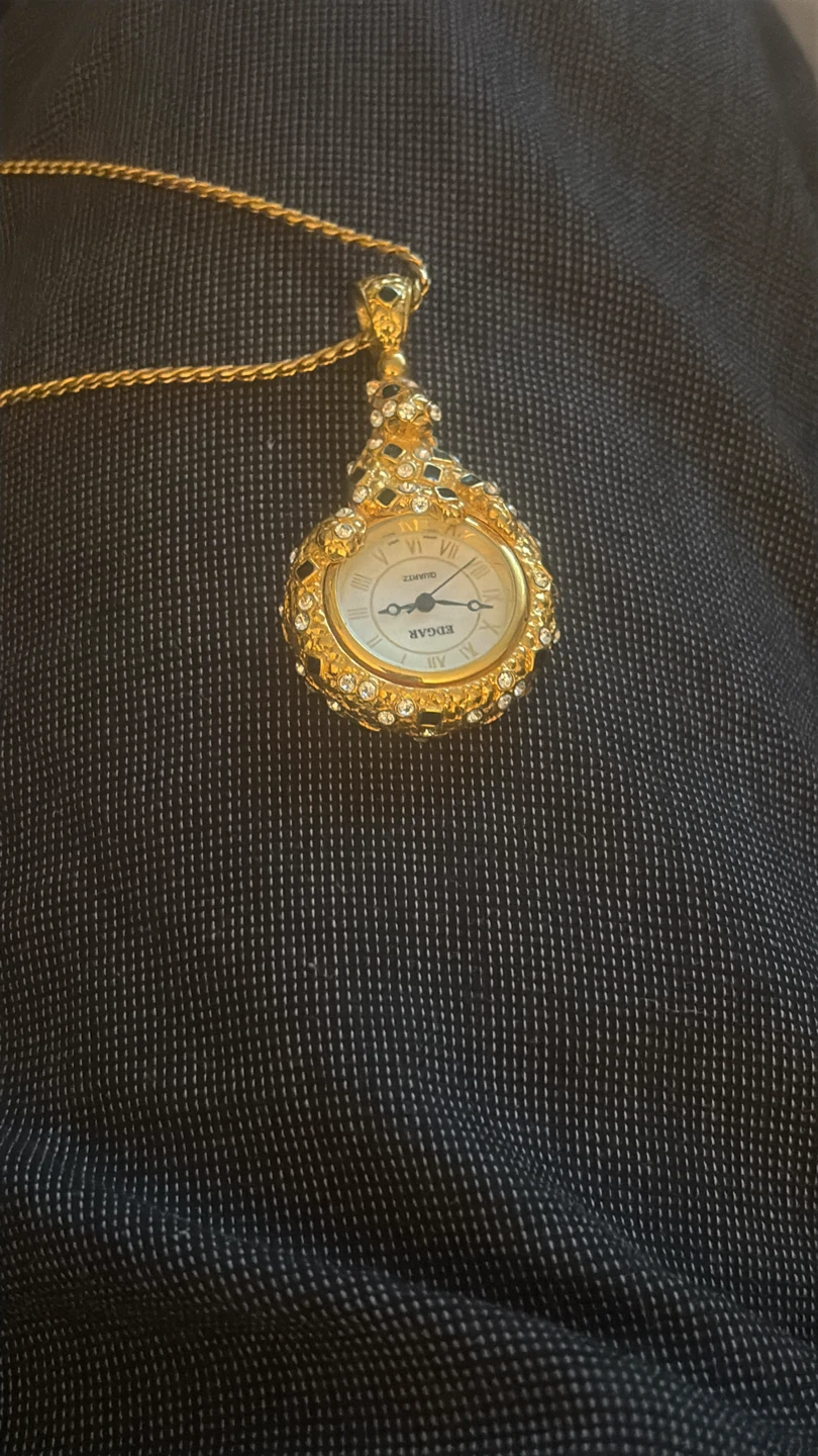 Edgar Ladies Gold Tone Pendant Watch - photo 3