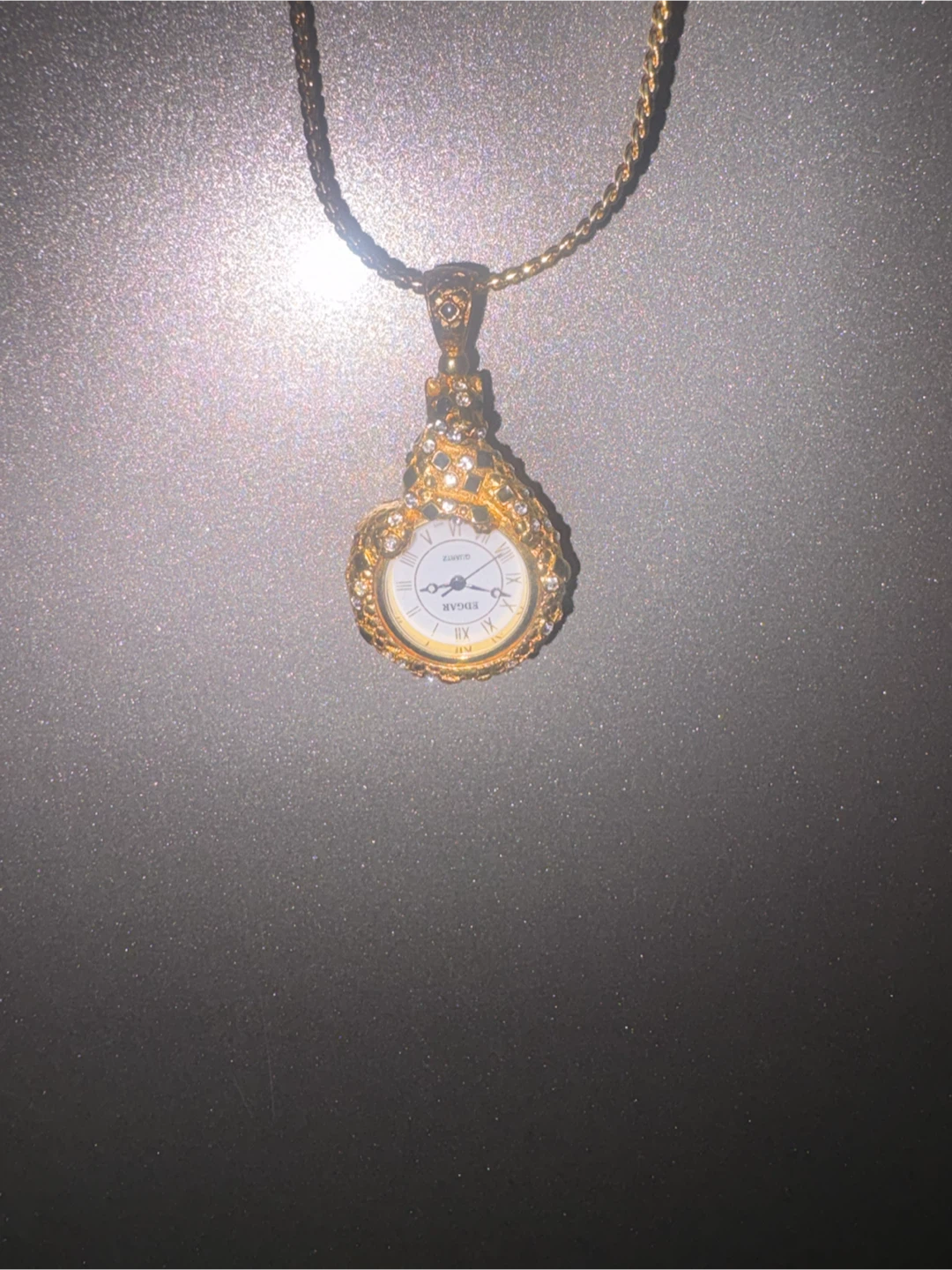 Edgar Ladies Gold Tone Pendant Watch - photo 5