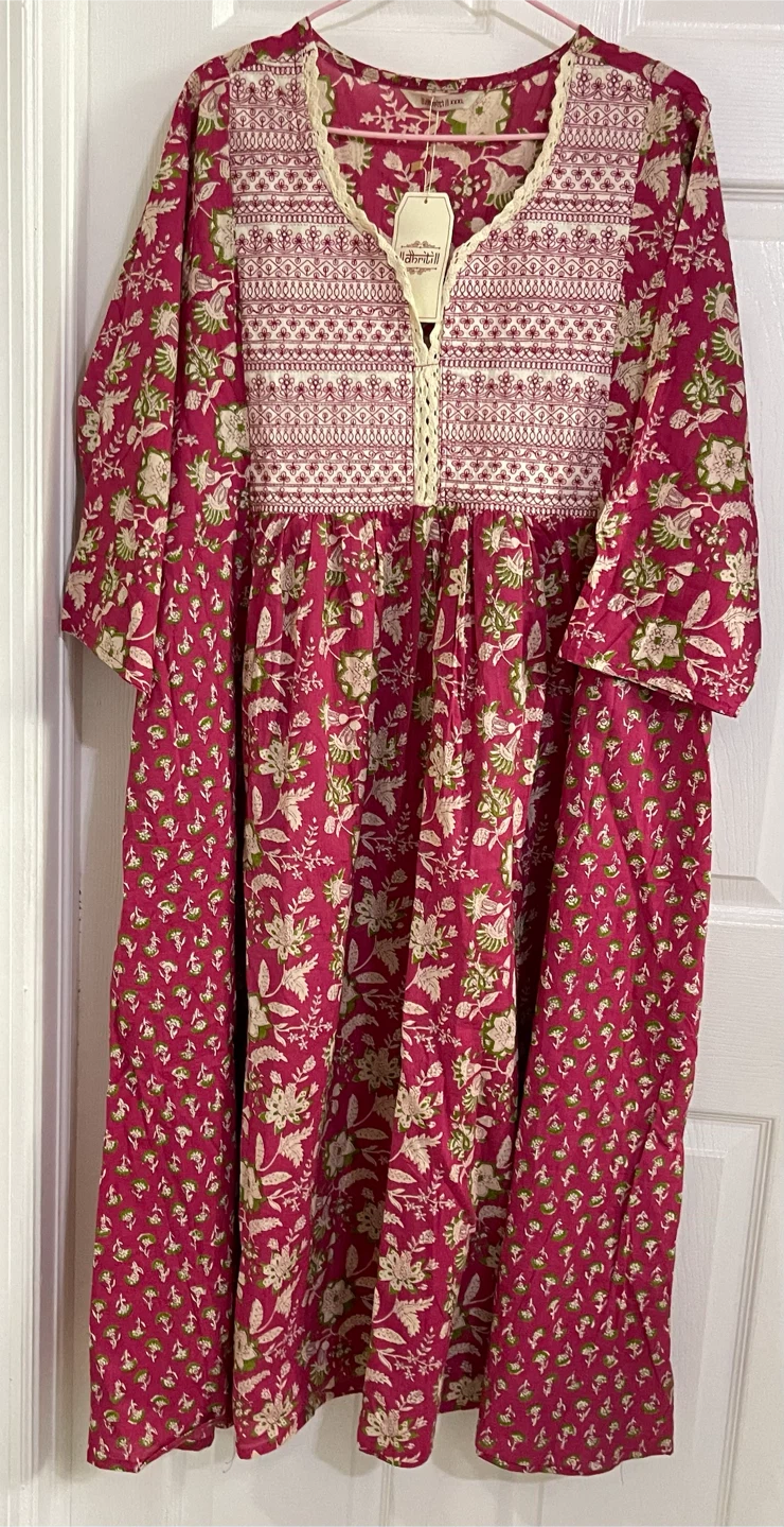 Indian Pakistani Pink Floral Maxi Dress - photo 2
