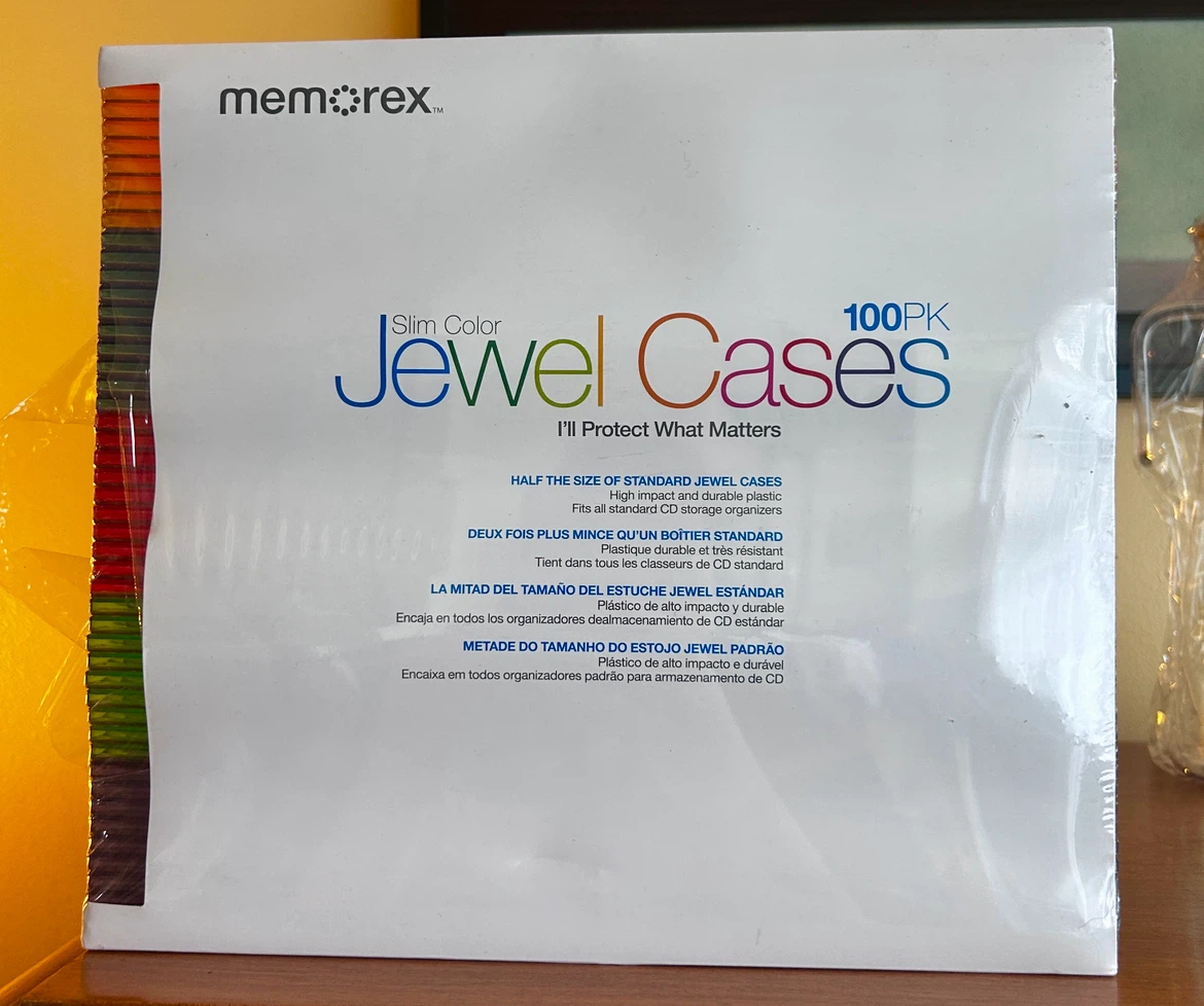 Memorex Slim Color Jewel Cases 100 Pack
