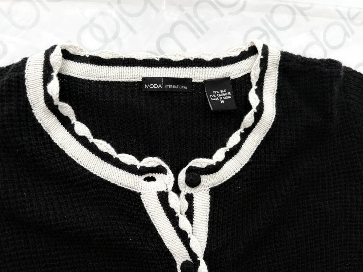 Moda International Black Silk & Cashmere Cardigan - photo 3