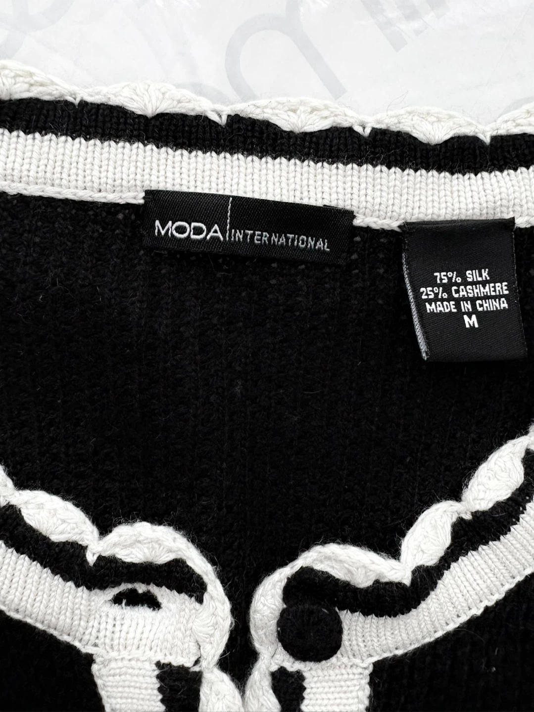 Moda International Black Silk & Cashmere Cardigan - photo 4