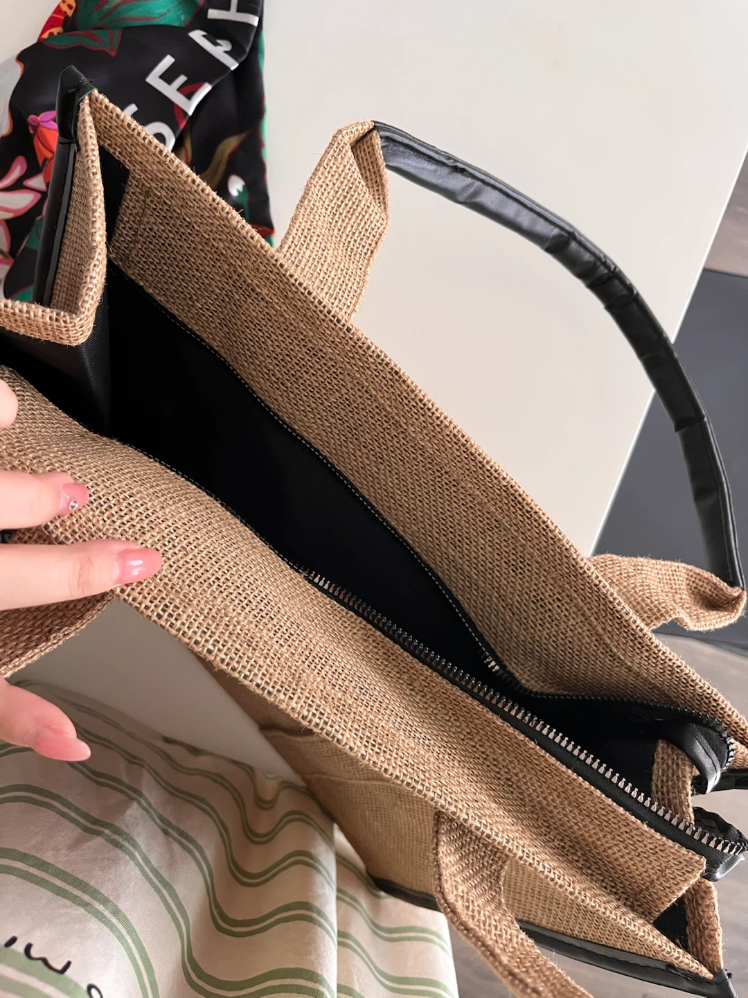 Brand new Sephora Jute Tote Bag with Floral Scarf - photo 2