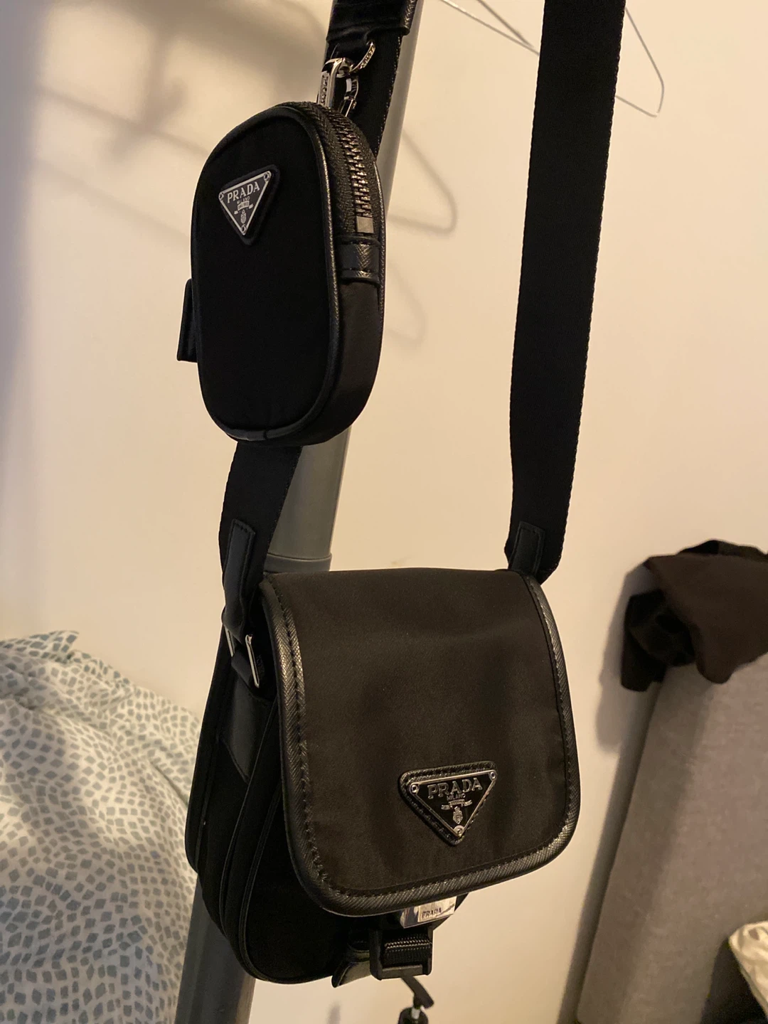 Prada Nylon Crossbody Bag with Pouch