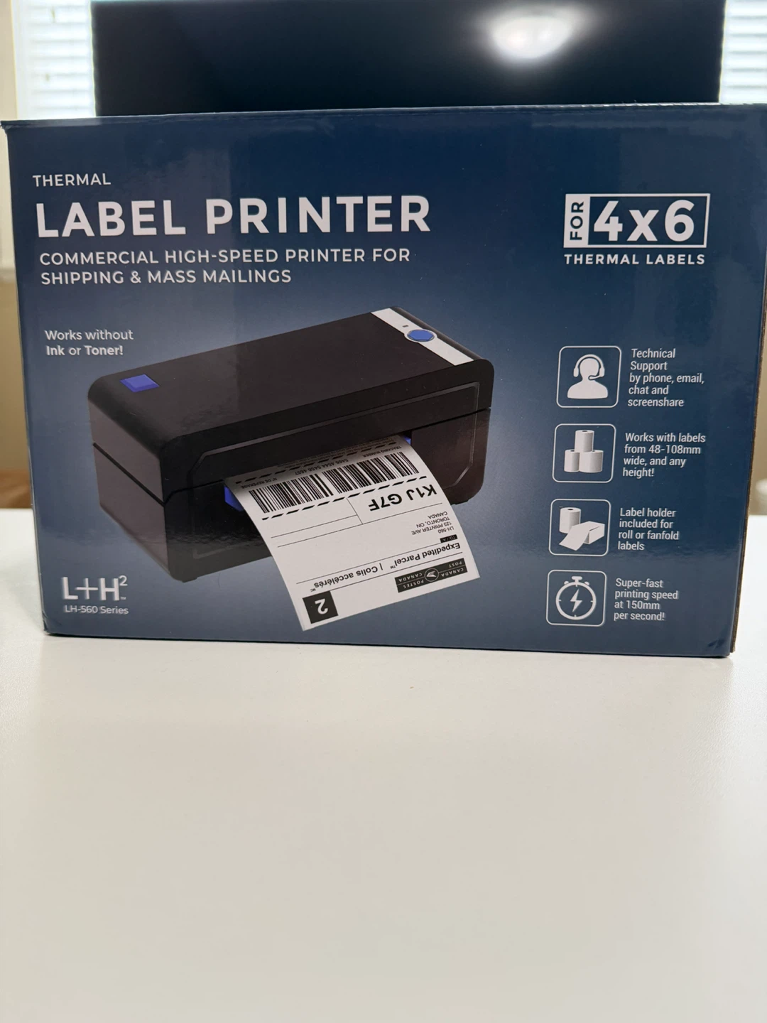 L+H2 Thermal Label Printer LH-560 Series for 4x6 Labels