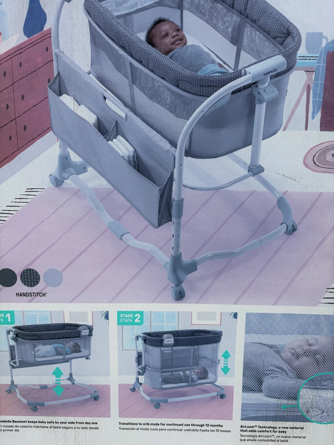 Ingenuity Dream & Grow Bedside Bassinet - Handstitch - photo 2