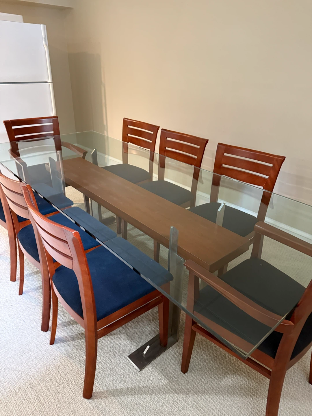 Glass and Wood Dining Table with 6 Chairs - photo 5