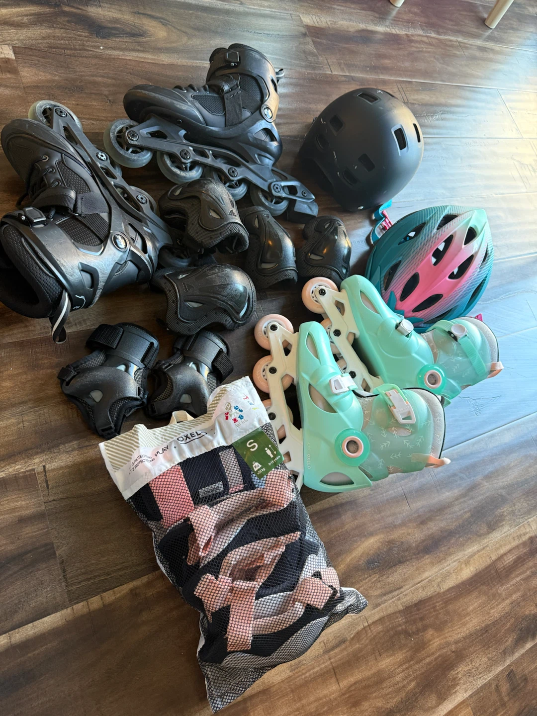 2 Rollerblade Inline Skates and Helmet Set