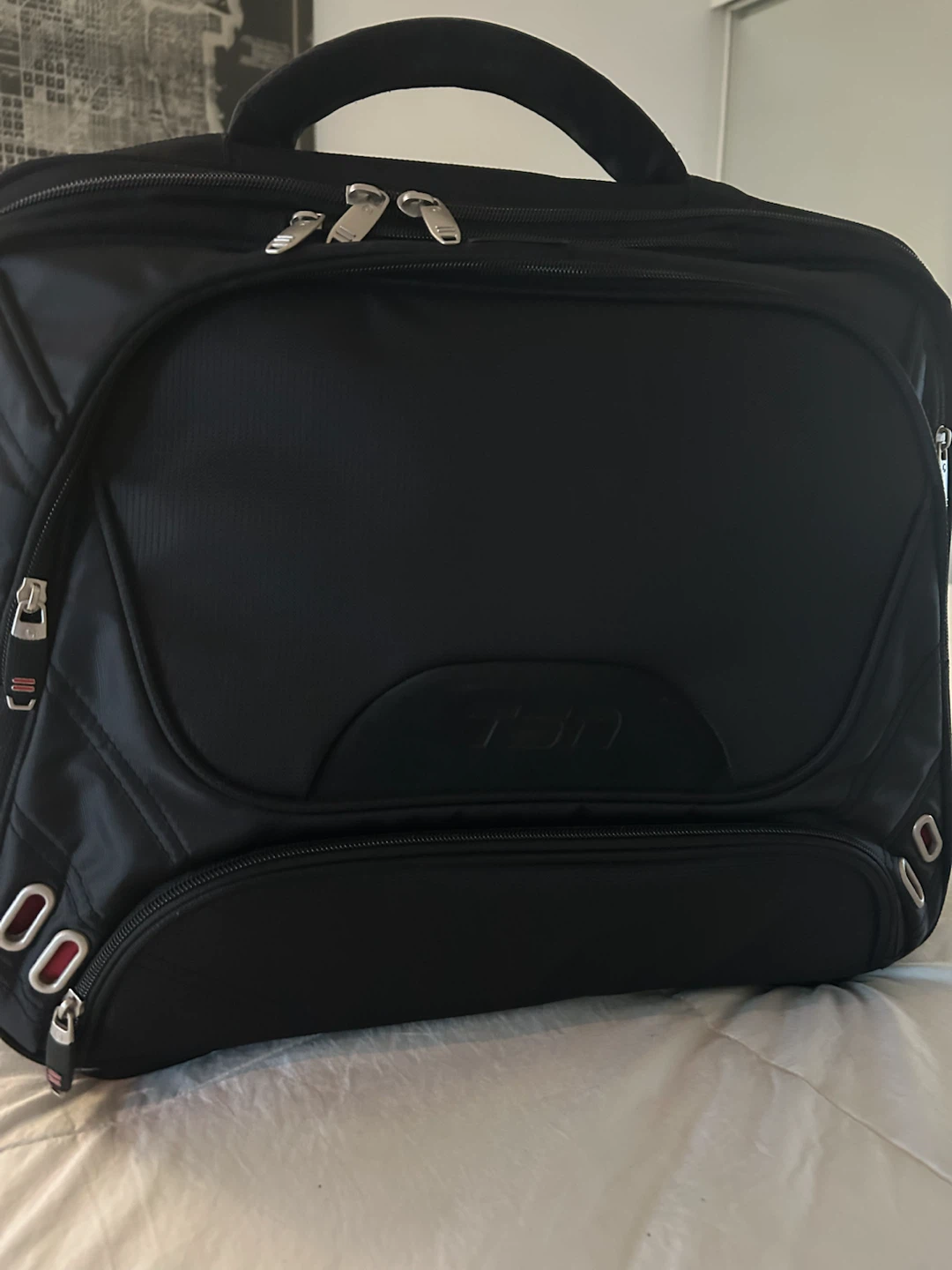 Black TSN Branded Laptop Bag With Wheels - photo 2