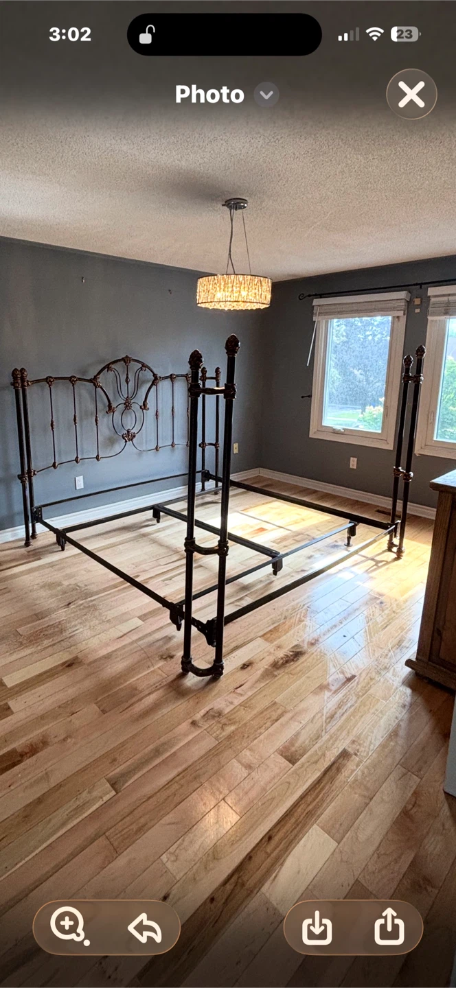 Ornate Metal Bed Frame Headboard & Footboard