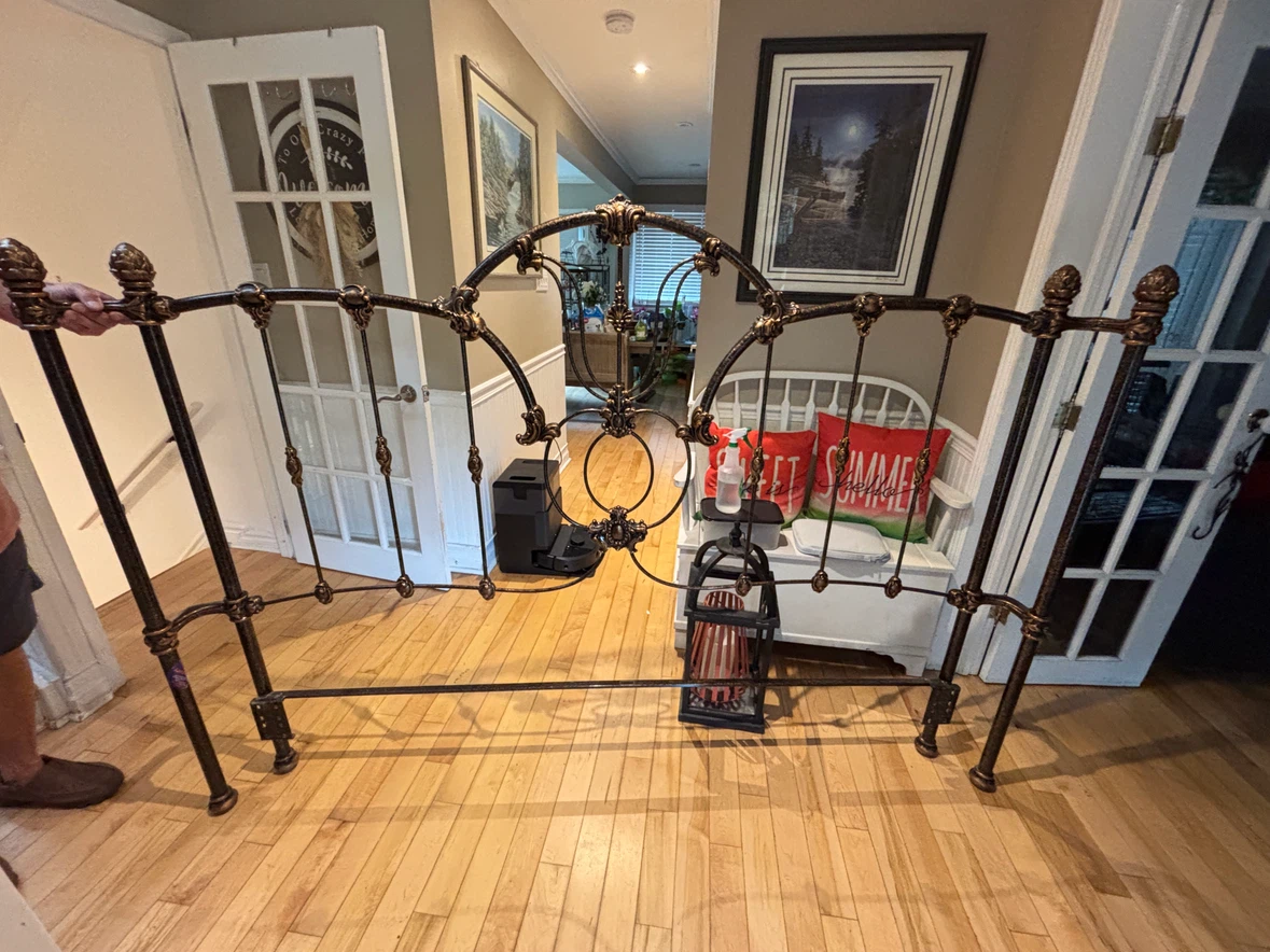 Ornate Metal Bed Frame Headboard & Footboard - photo 2