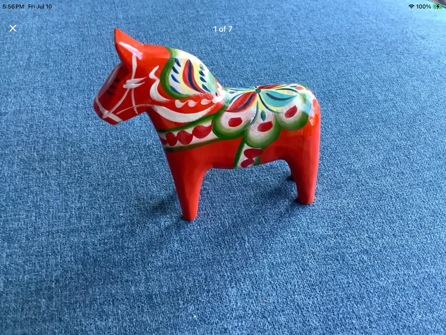 #2 Vt Hd Crafted Hd Ptd Swedish Wood Dala Horse 🐞
