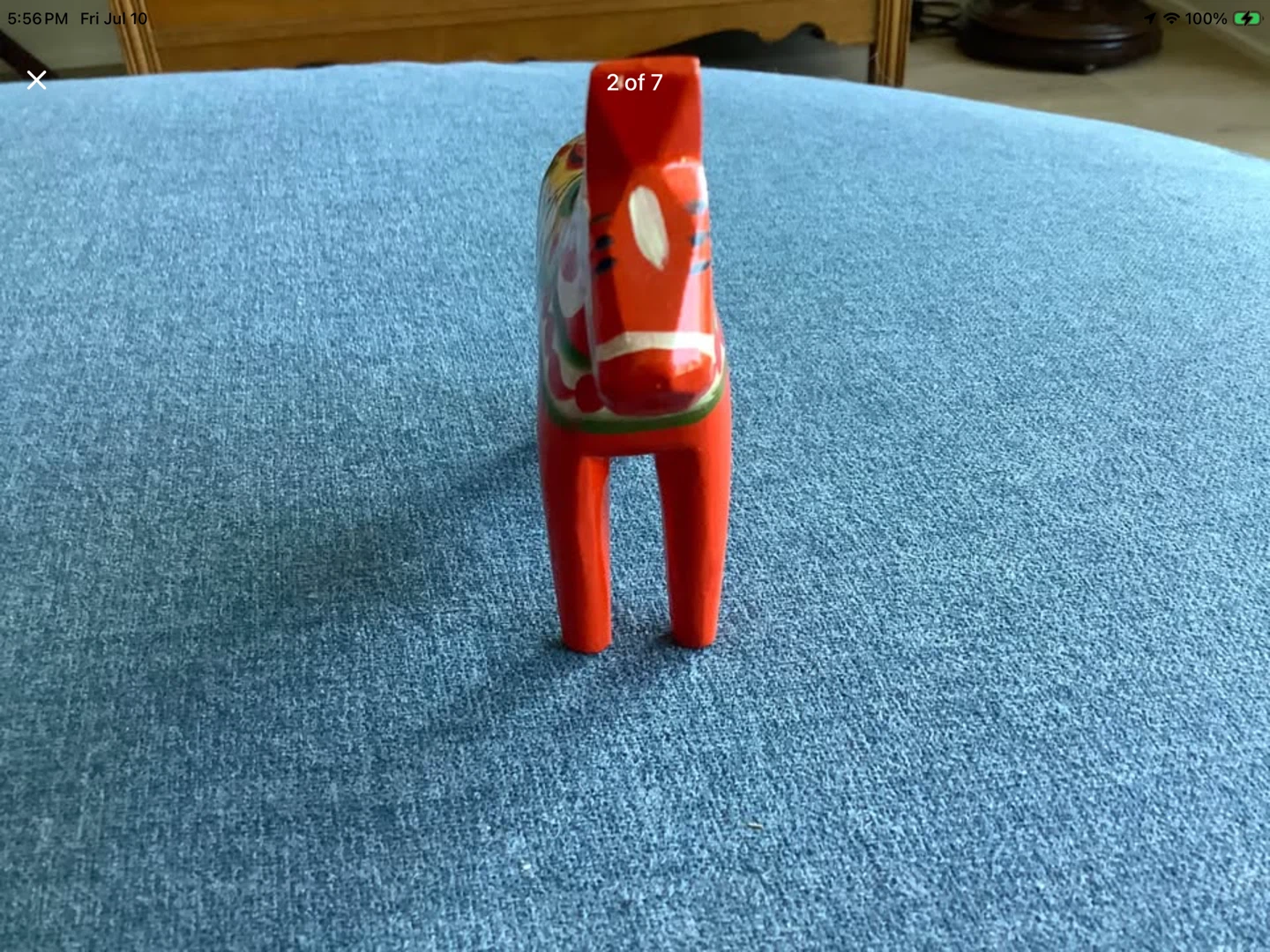 #2 Vt Hd Crafted Hd Ptd Swedish Wood Dala Horse 🐞 - photo 2