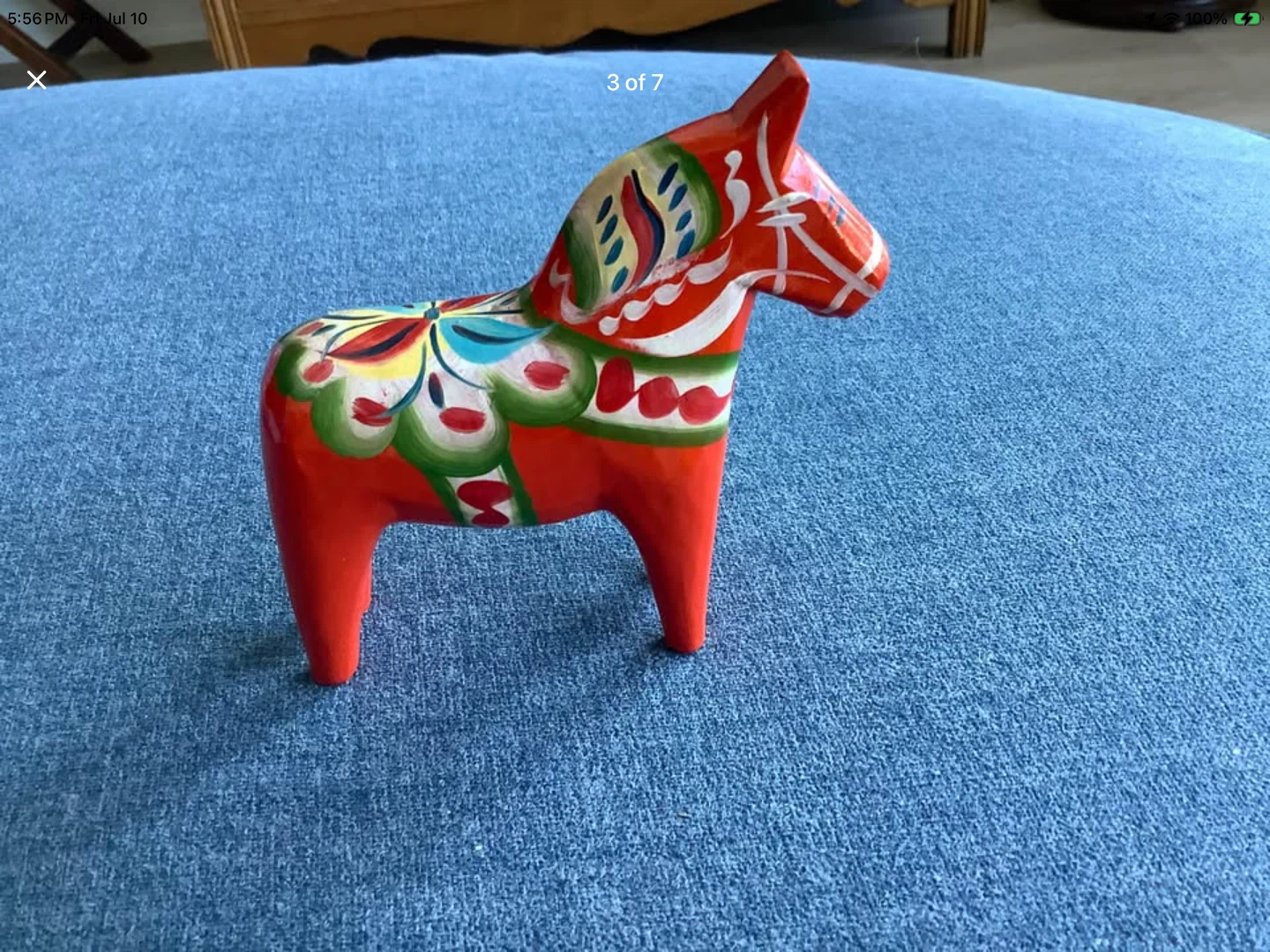 #2 Vt Hd Crafted Hd Ptd Swedish Wood Dala Horse 🐞 - photo 3