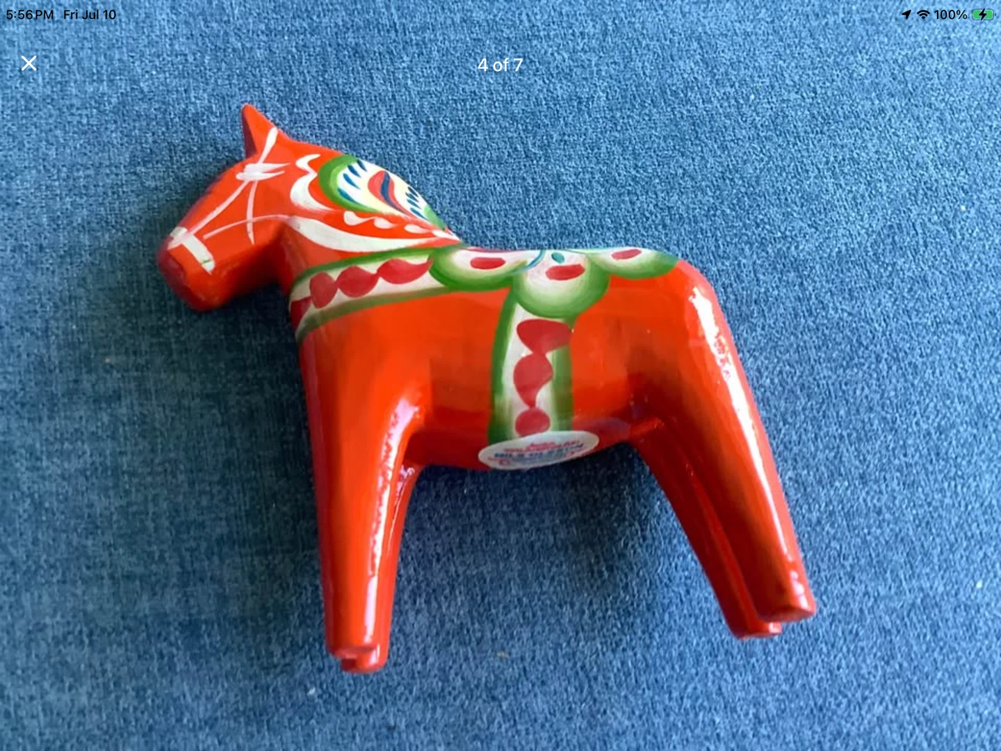 #2 Vt Hd Crafted Hd Ptd Swedish Wood Dala Horse 🐞 - photo 4