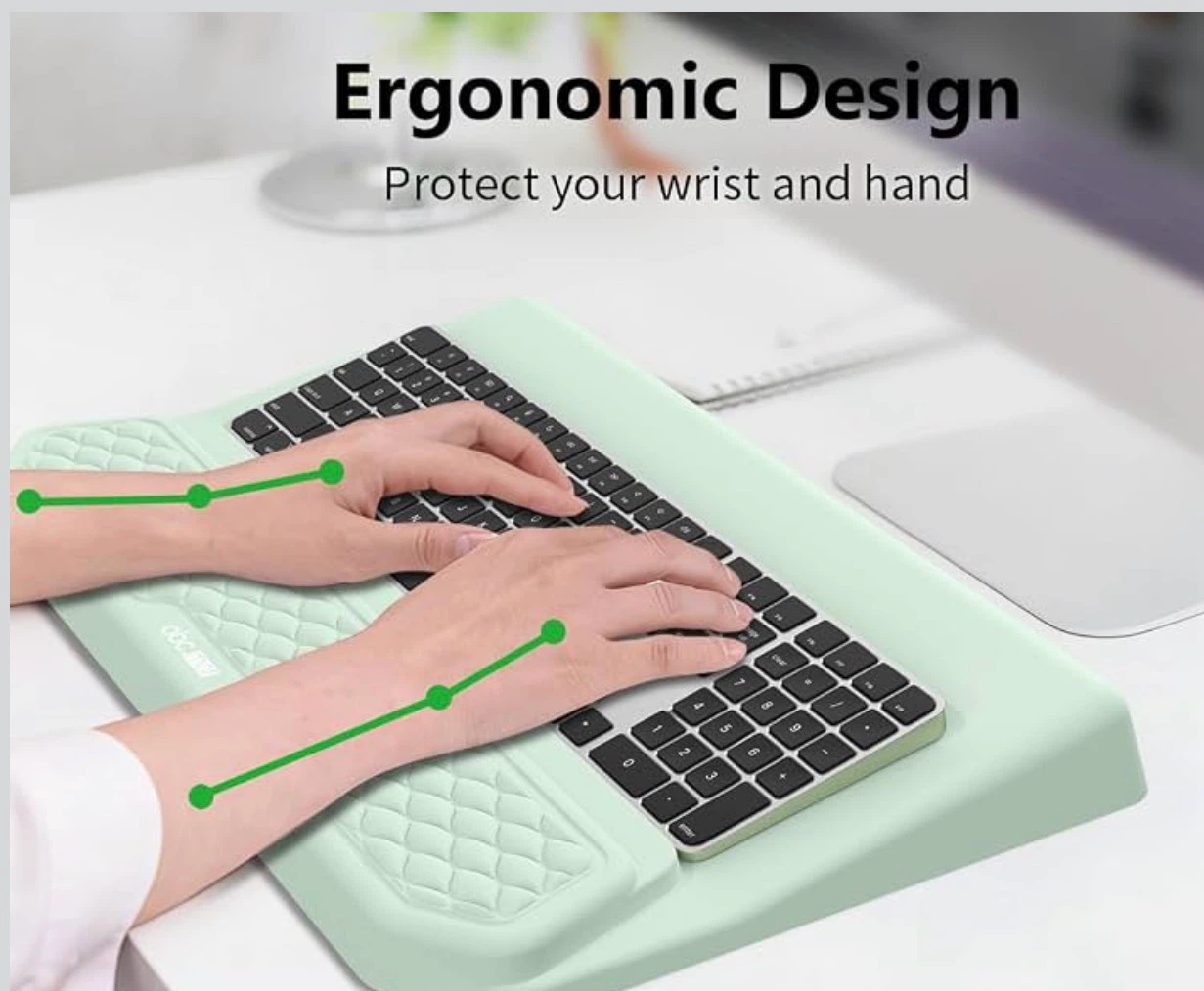 2-in-1 Ergonomic Keyboard Stand with Wrist Rest (Green) - photo 4