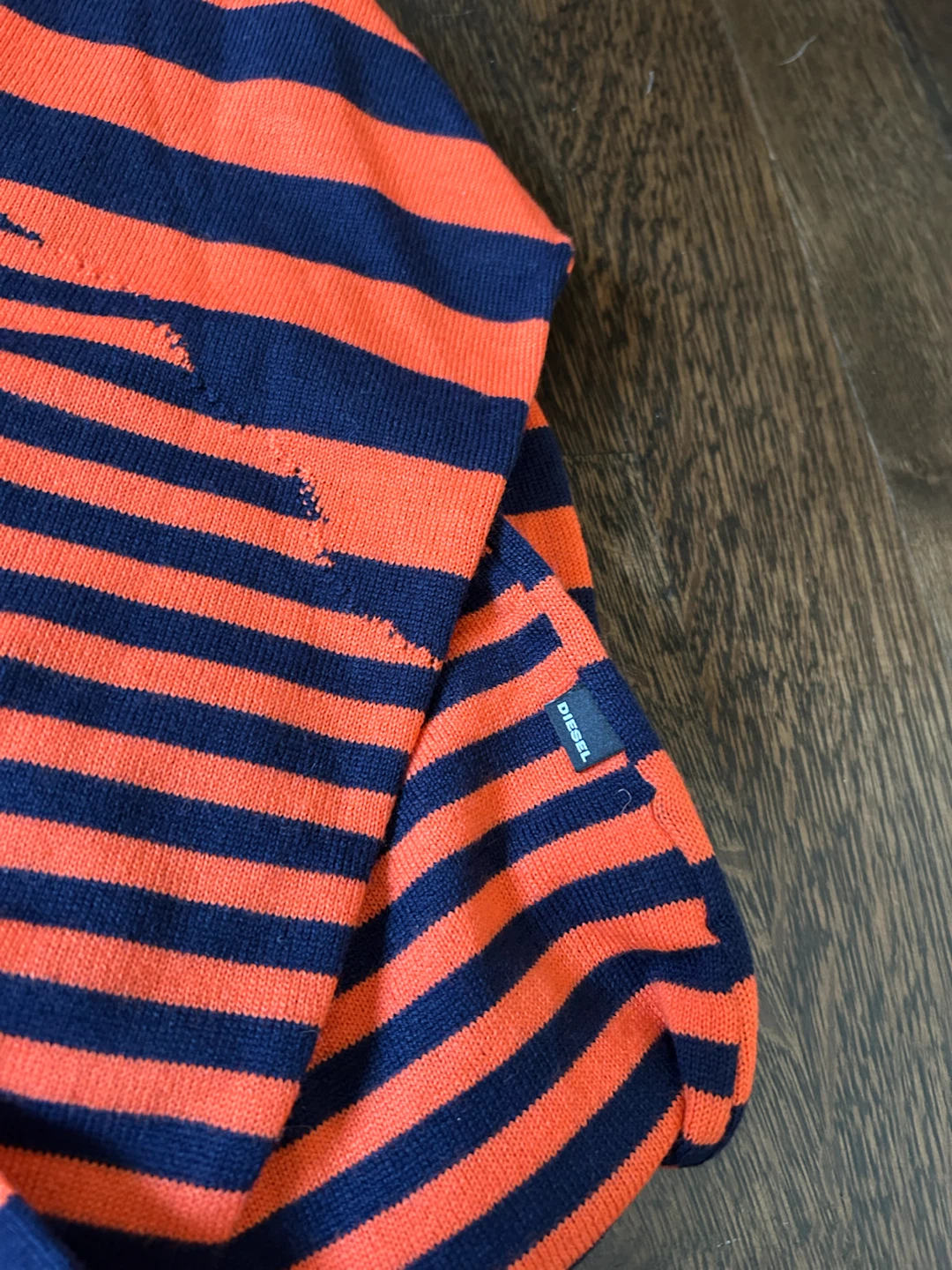 Diesel Striped Sweater with Tiger Graphic - photo 2