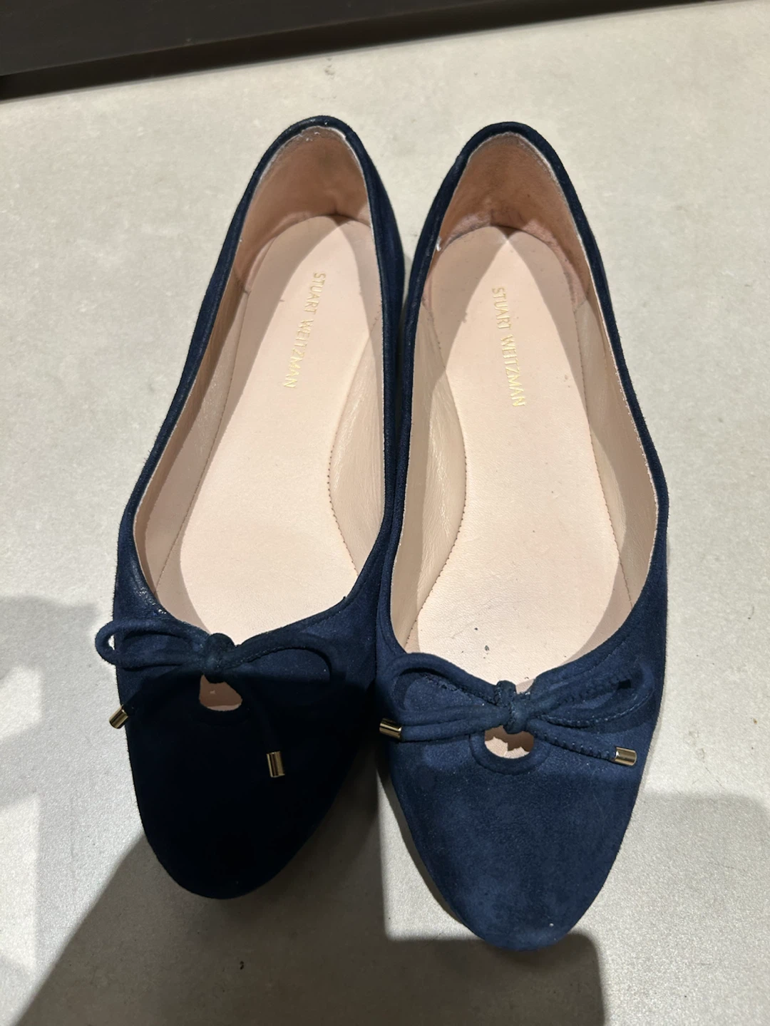 Stuart Weitzman Navy Suede Ballet Flats Size 6