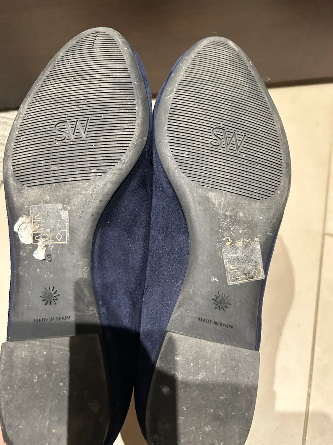 Stuart Weitzman Navy Suede Ballet Flats Size 6 - photo 2