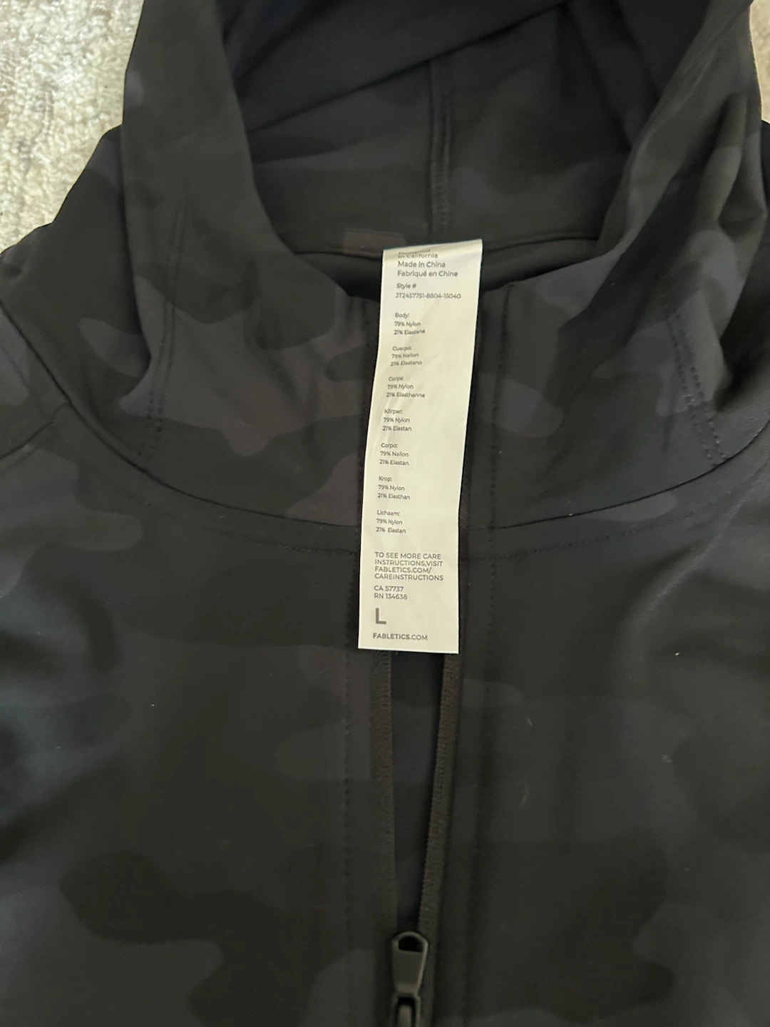 Fabletics Camo Hoodie and Shorts Set - L - photo 2