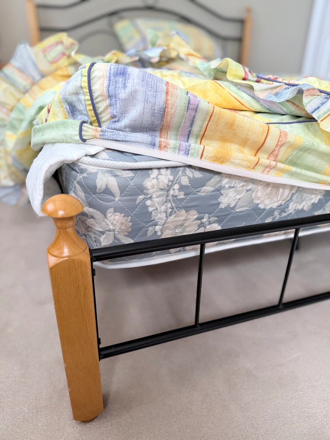 Twin Bed Frame with Mattress and Comforter - photo 4