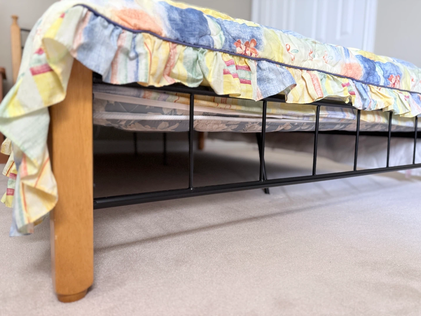 Twin Bed Frame with Mattress and Comforter - photo 3