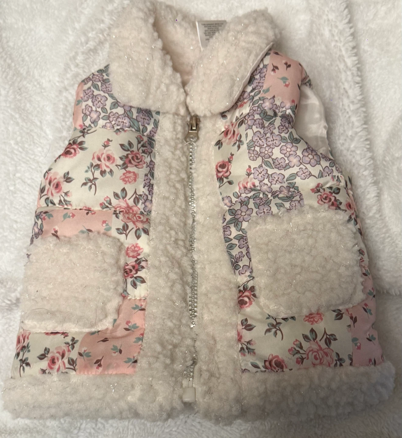 Girls Floral Quilted Vest
