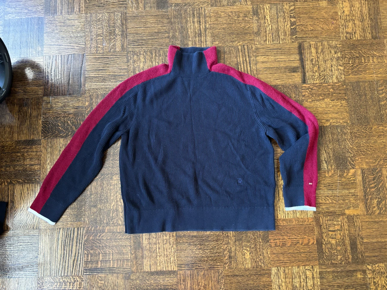 Tommy Hilfiger Navy & Red Striped Turtleneck Sweater - photo 3