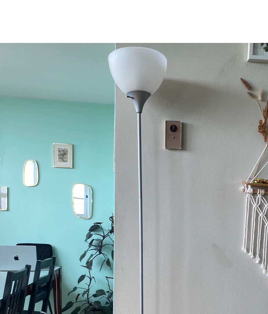 Floor lamp (tall)- silver and white