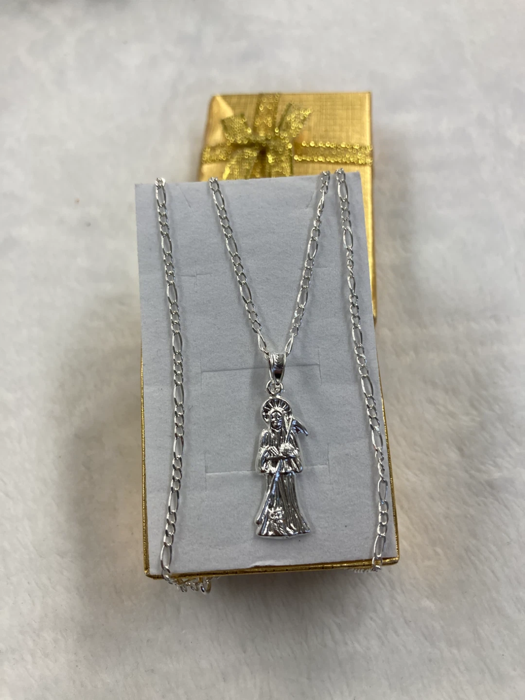 Silver Santa Muerte Pendant Necklace - photo 2