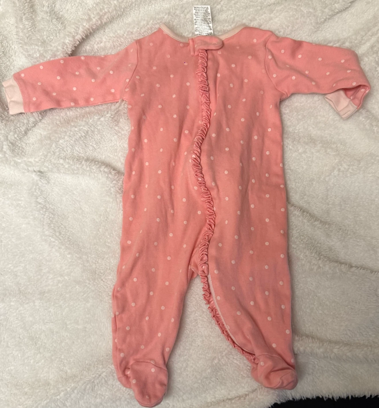 Baby Girl Pink Polka Dot Footie Pajamas