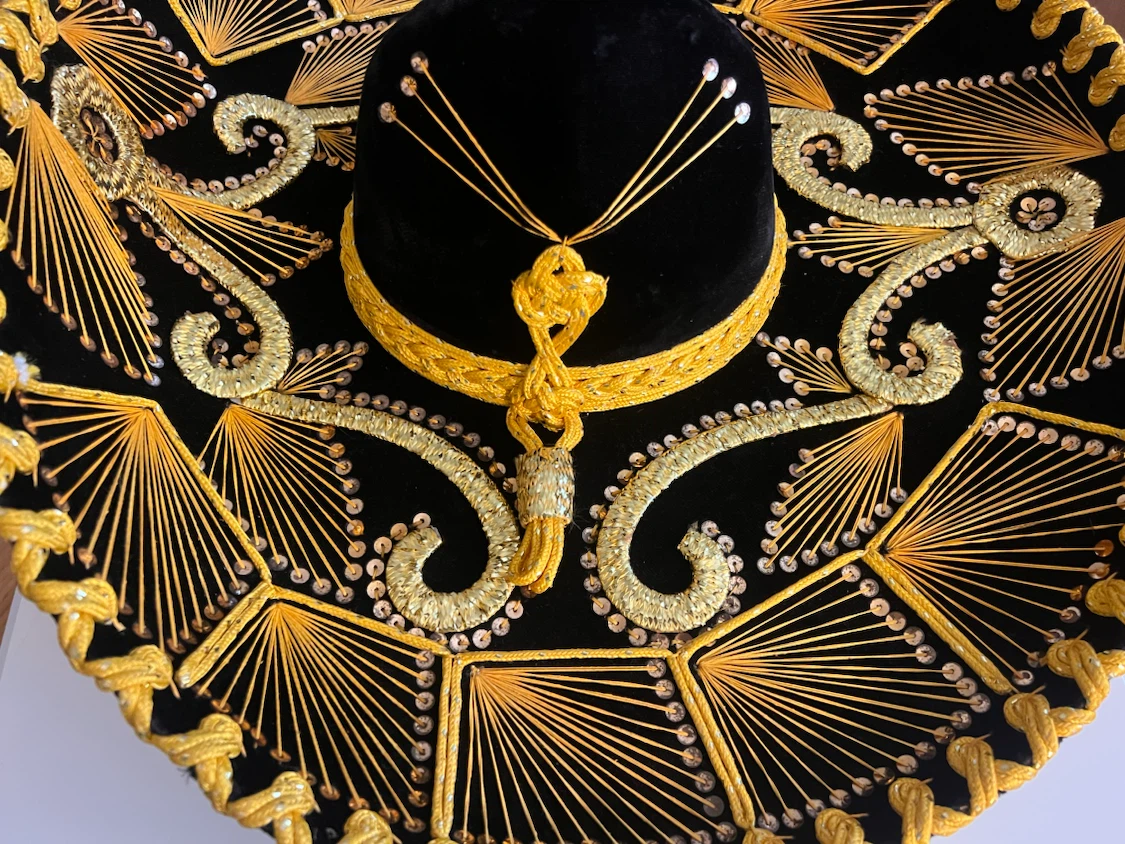 Black and Gold Mariachi Sombrero Hat - photo 2