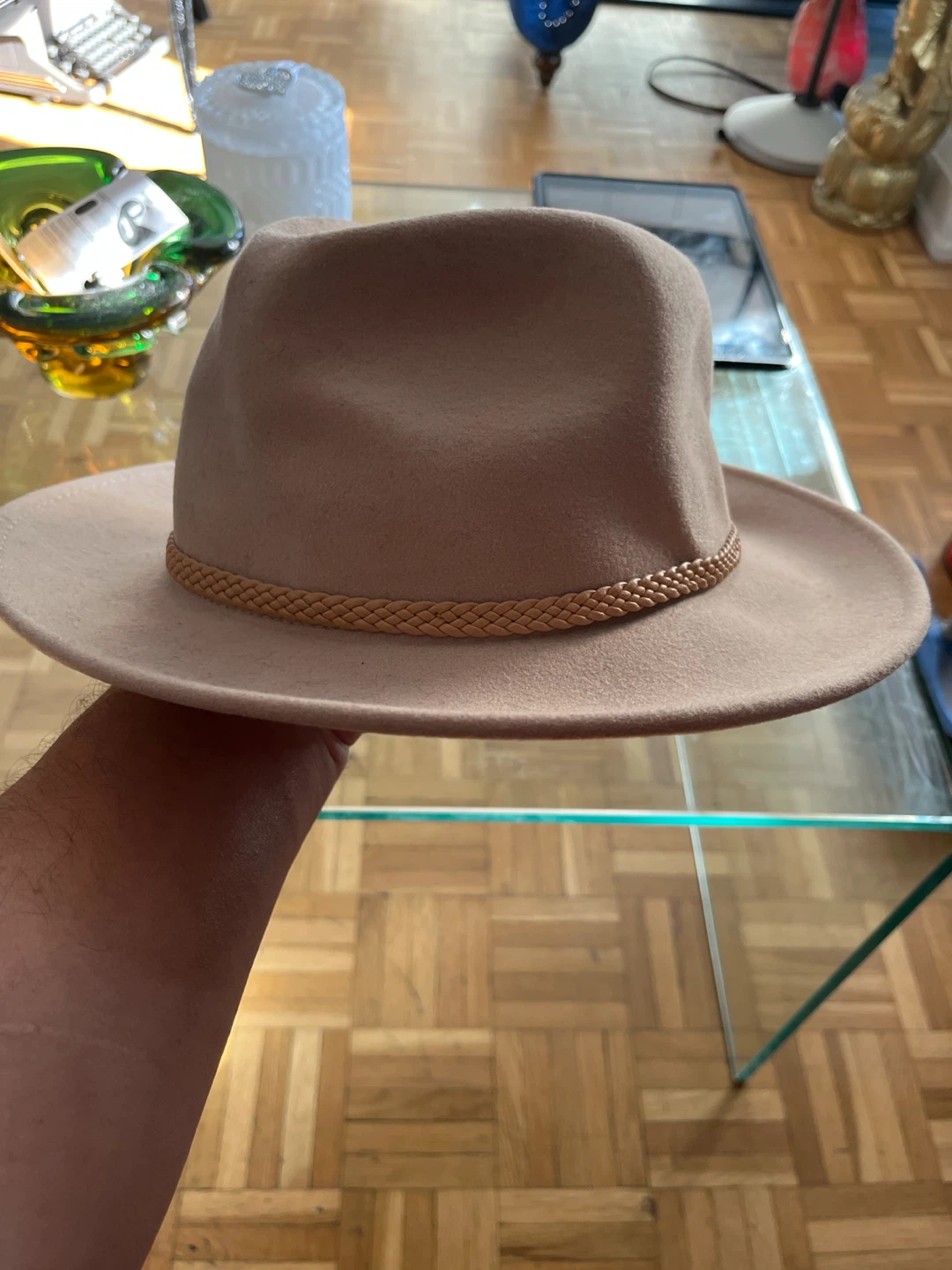 Tan Wool Fedora Hat - Size 57cm - photo 4