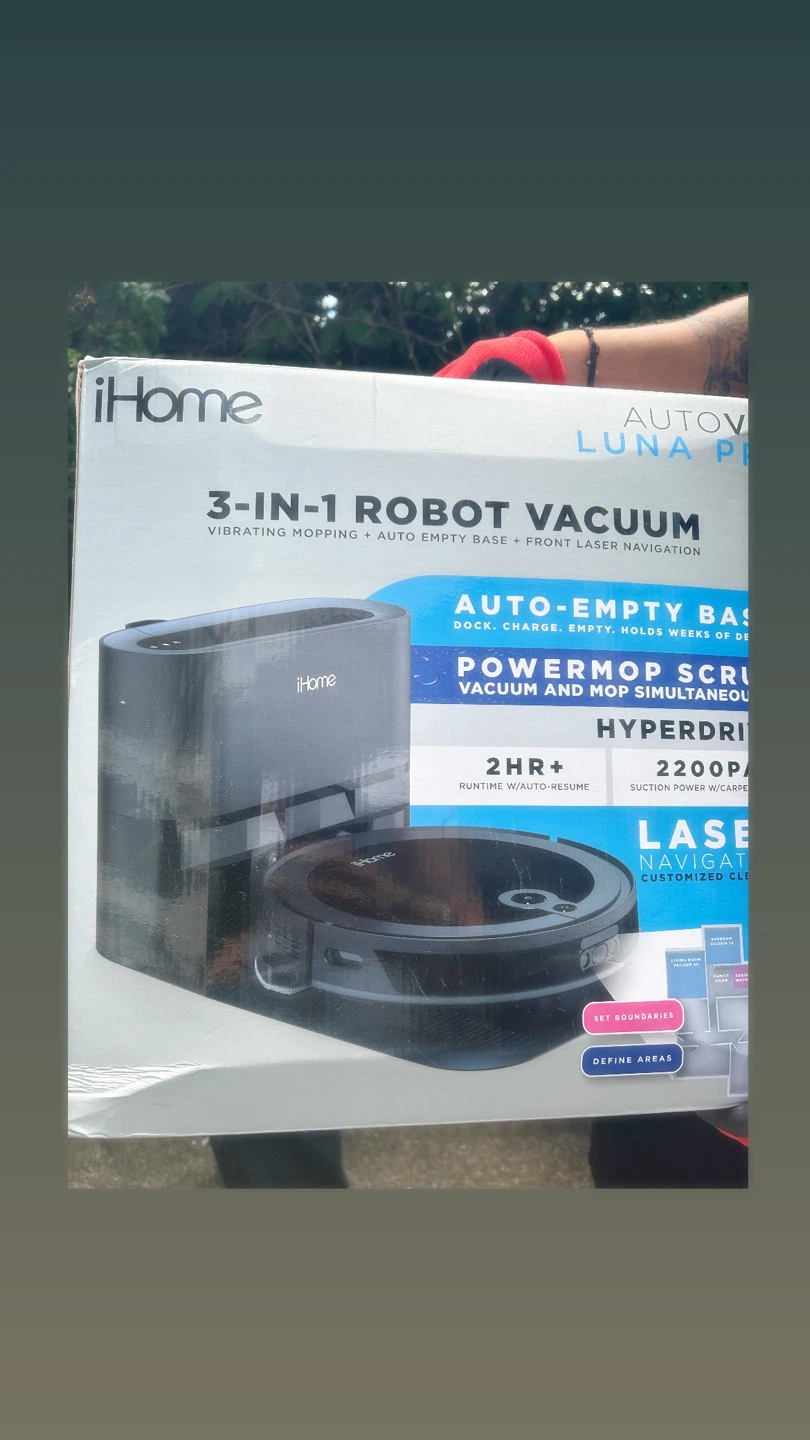 iHome AutoVac Luna PR 3-in-1 Robot Vacuum